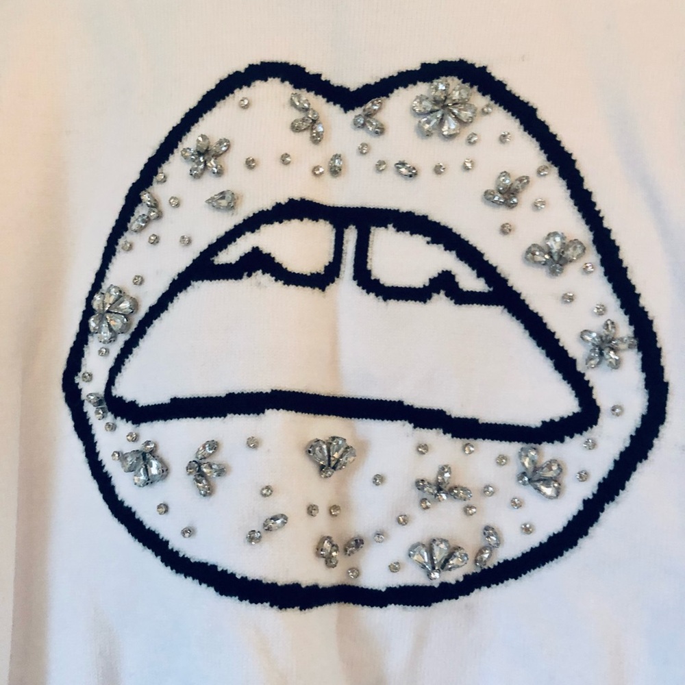 NWT Jeweled Lips Sweater